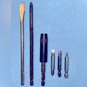 APEX POWER SCREWDRIVER, SET of 6” SCREWDRIVER BITS, + 3 ADD’L SCREWDRIVER BITS…